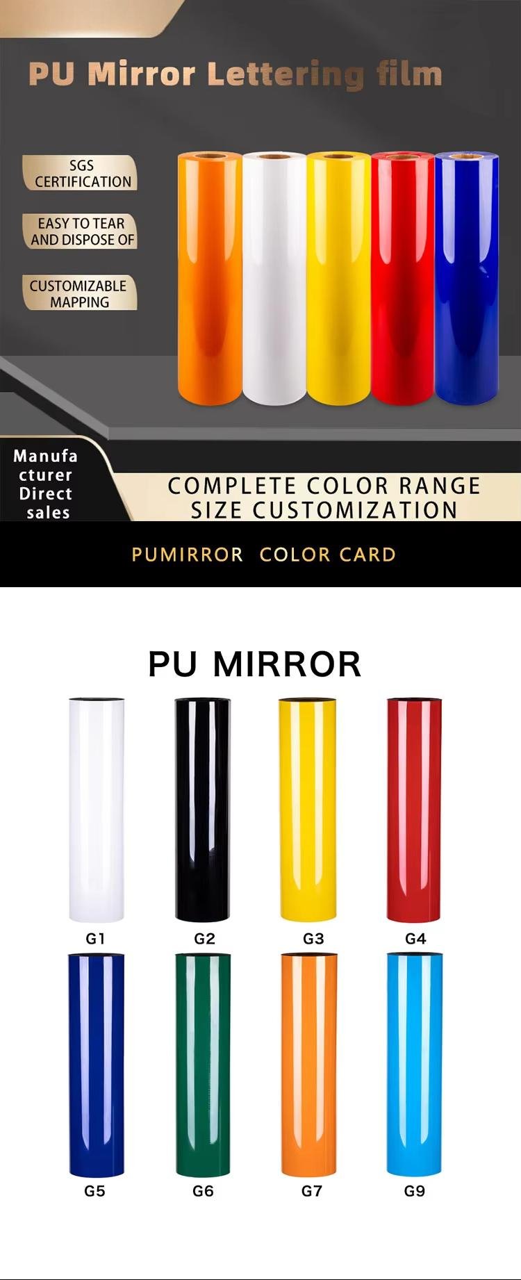High Quality Matte PU Mirror HTV